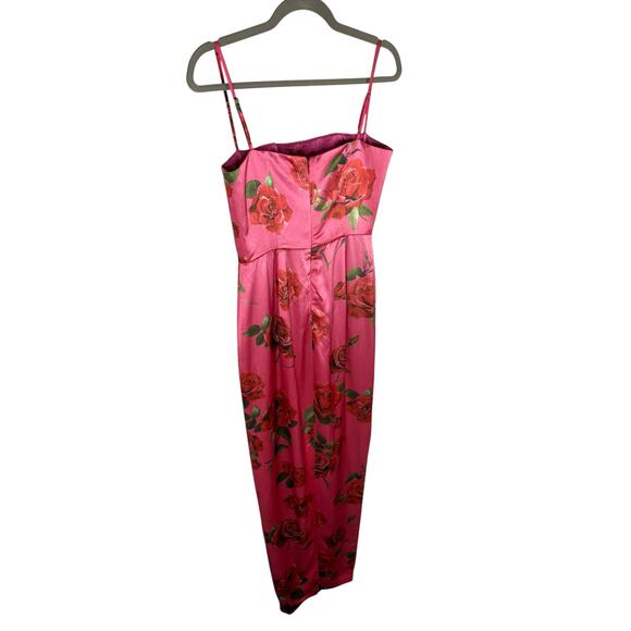 Sau Lee Sofia Maxi Dress Satin Floral Rose Sweetheart Party Prom Formal Sz 6 - Picture 6 of 10